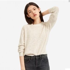 Everlane Cotton-Linen Crew Neck Sweater Textured Knit in Sand